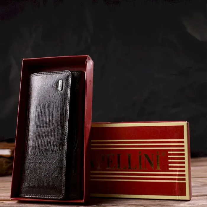 Кошелек женский из лакированной натуральной кожи с тиснением CANPELLINI 21708 Коричневый