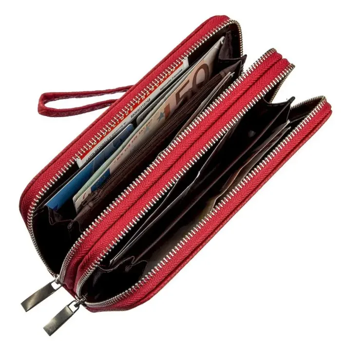 Гаманець жіночий із зернистої екошкіри KIVI 19042 Червоний