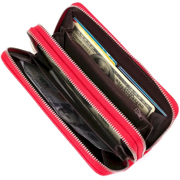 Гаманець жіночий із зернистої екошкіри KIVI 19042 Червоний