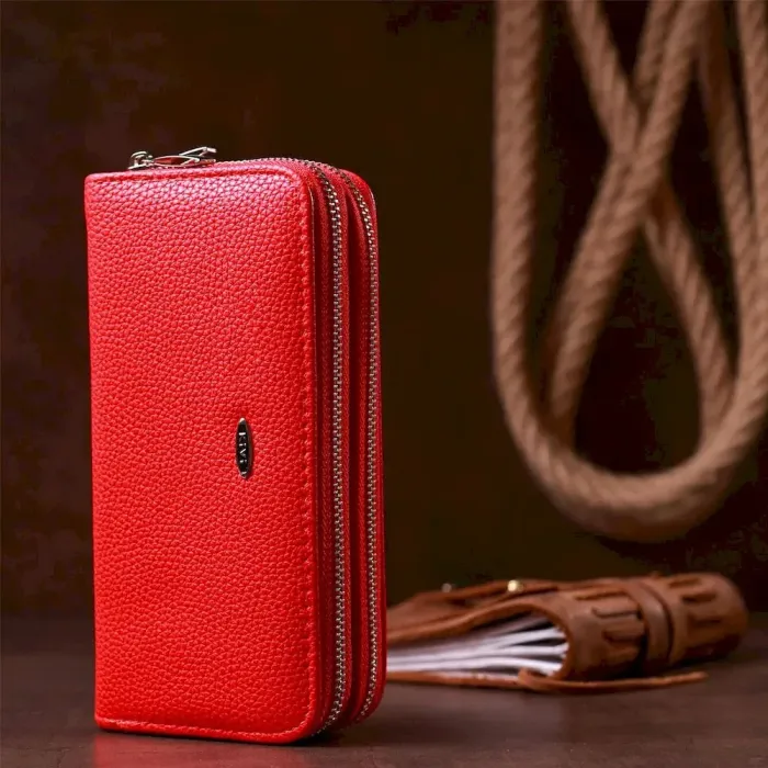 Гаманець жіночий із зернистої екошкіри KIVI 19042 Червоний