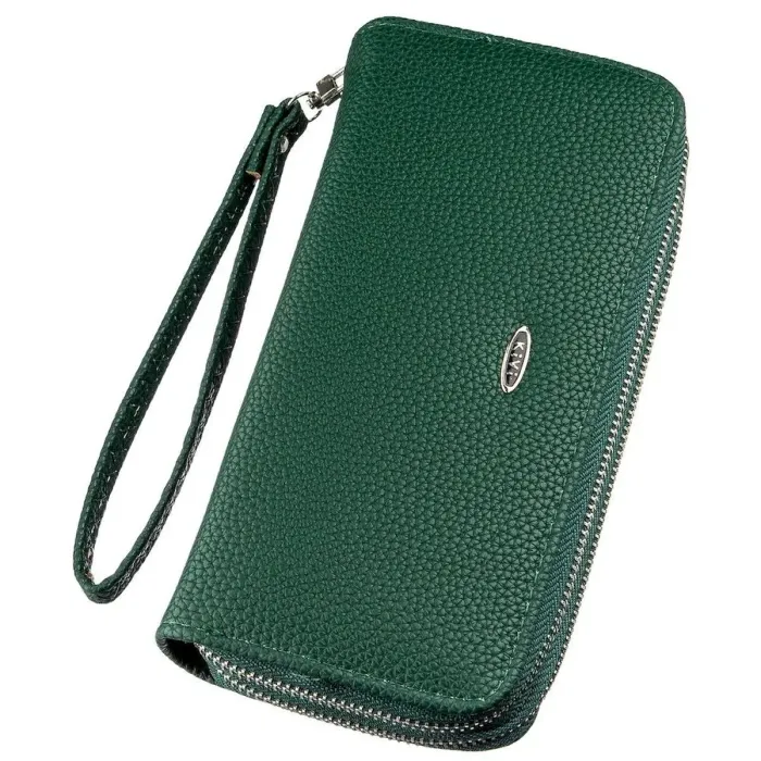 Гаманець жіночий із зернистої екошкіри KIVI 19043 Зелений