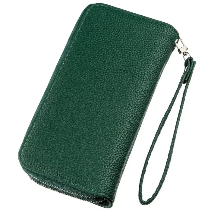 Гаманець жіночий із зернистої екошкіри KIVI 19043 Зелений