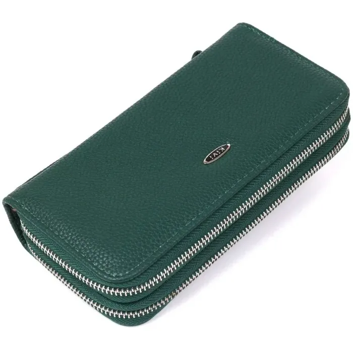 Гаманець жіночий із зернистої екошкіри KIVI 19043 Зелений