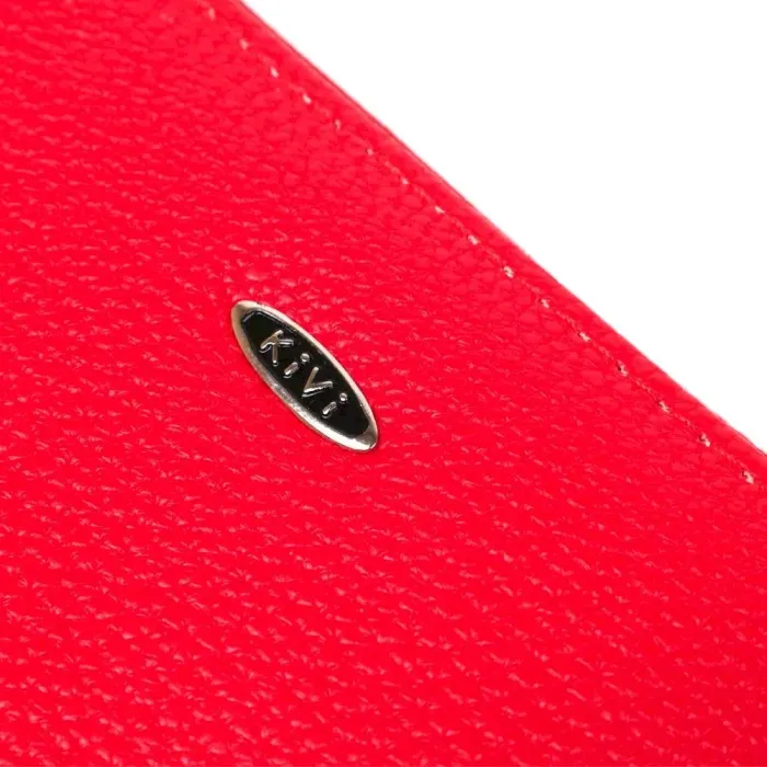 Гаманець жіночий із зернистої екошкіри KIVI 19044 Яскраво-червоний