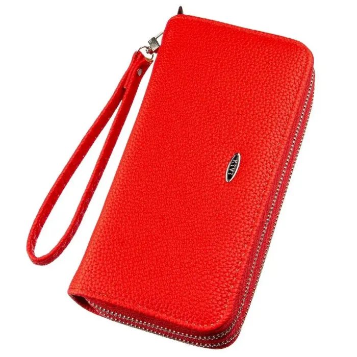 Гаманець жіночий із зернистої екошкіри KIVI 19044 Яскраво-червоний