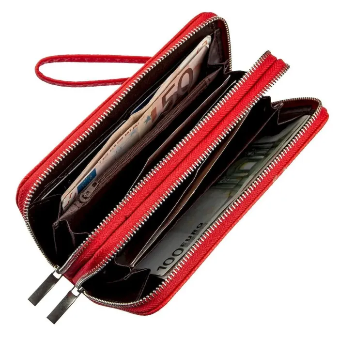 Гаманець жіночий із зернистої екошкіри KIVI 19044 Яскраво-червоний