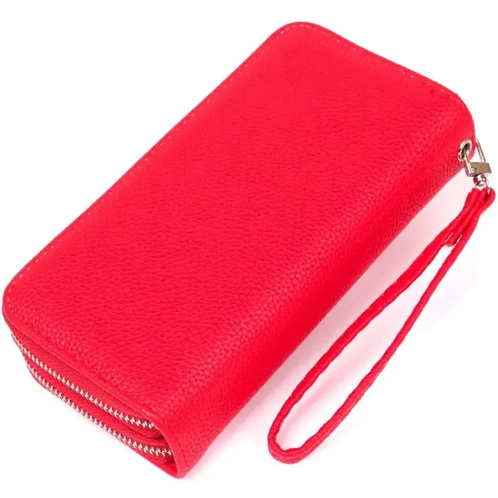 Гаманець жіночий із зернистої екошкіри KIVI 19044 Яскраво-червоний