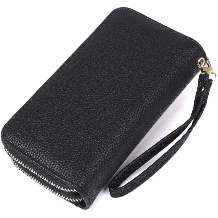 Гаманець жіночий із зернистої екошкіри KIVI 19045 Чорний