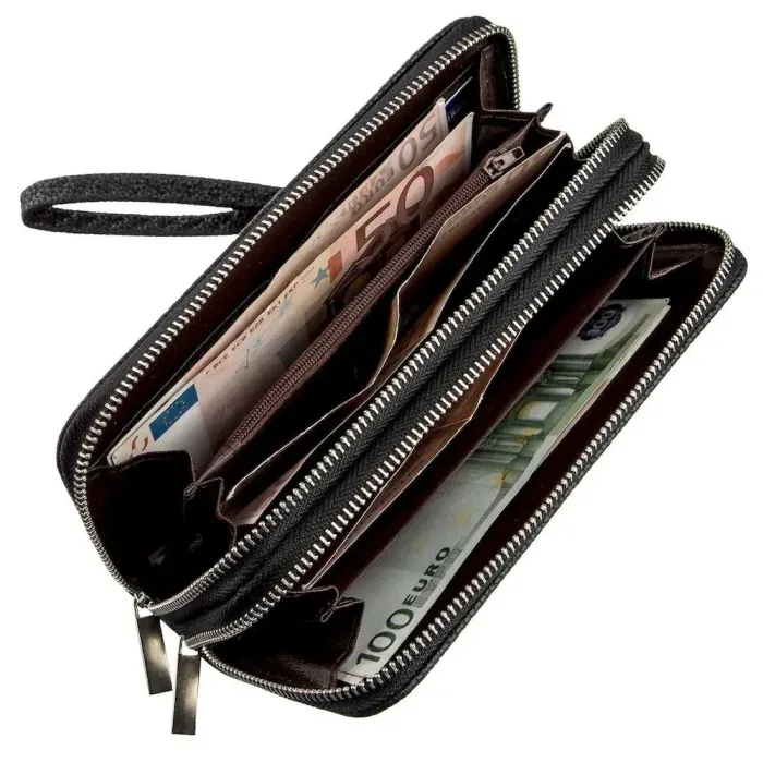 Гаманець жіночий із зернистої екошкіри KIVI 19045 Чорний