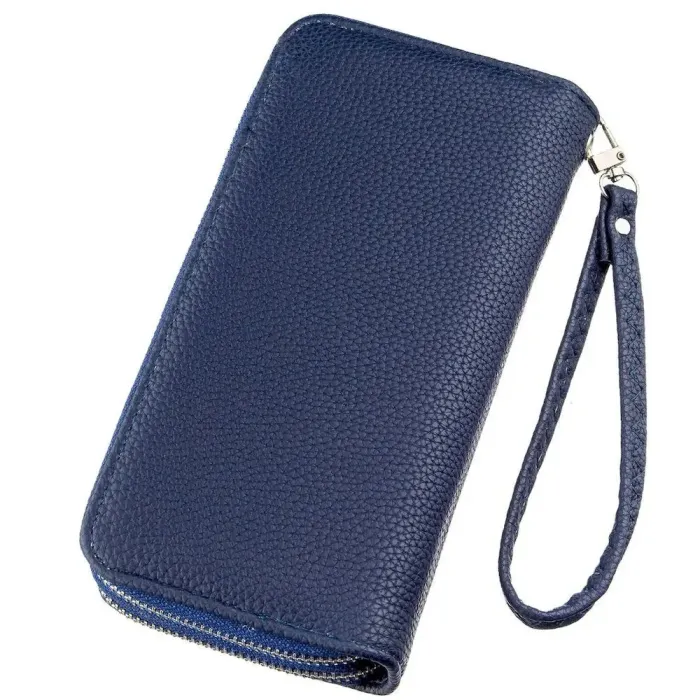 Гаманець жіночий із зернистого екошкіри KIVI 19046 Синій