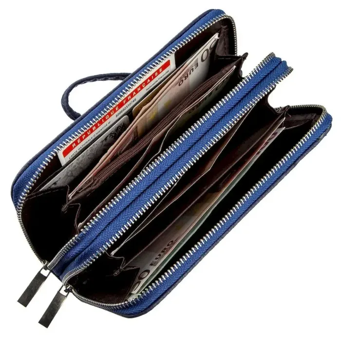 Гаманець жіночий із зернистого екошкіри KIVI 19046 Синій