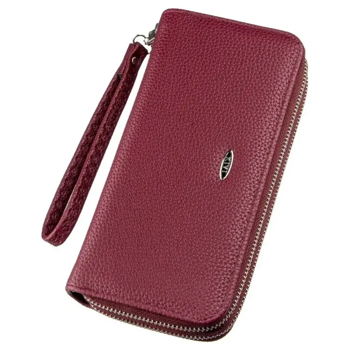 Гаманець жіночий із зернистої екошкіри KIVI 19047 Бордовий