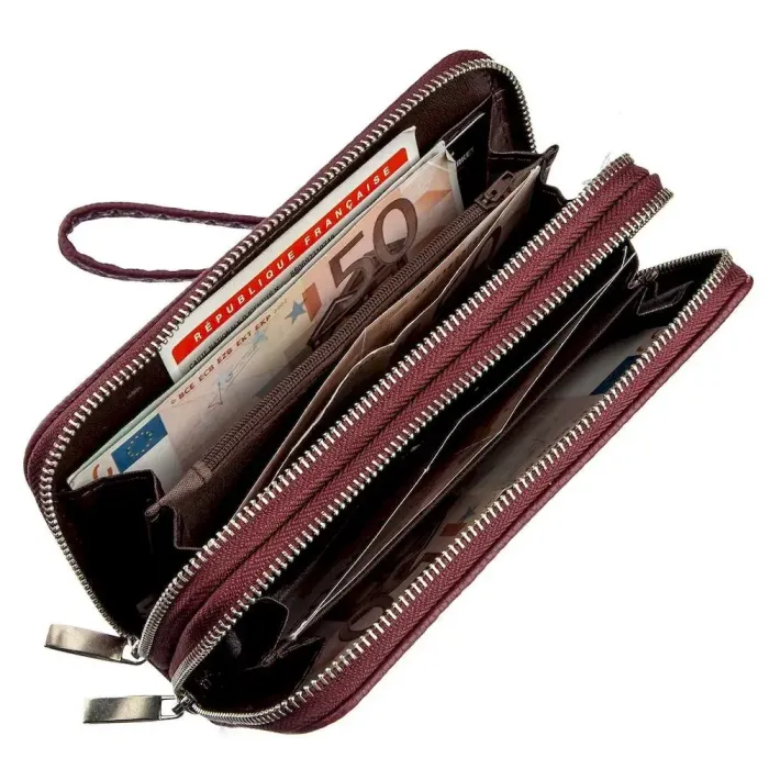 Гаманець жіночий із зернистої екошкіри KIVI 19047 Бордовий