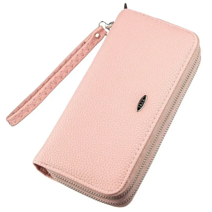 Гаманець жіночий із зернистої екошкіри KIVI 19048 Рожевий