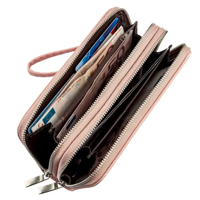 Гаманець жіночий із зернистої екошкіри KIVI 19048 Рожевий