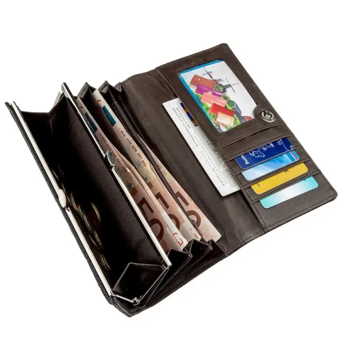 Гаманець жіночий із зернистої екошкіри KIVI 19056 Чорний