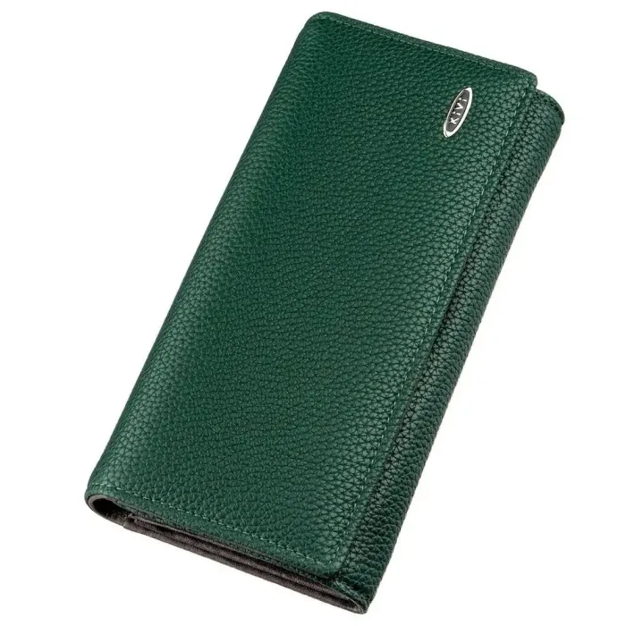 Гаманець жіночий із зернистої екошкіри KIVI 19057 Зелений