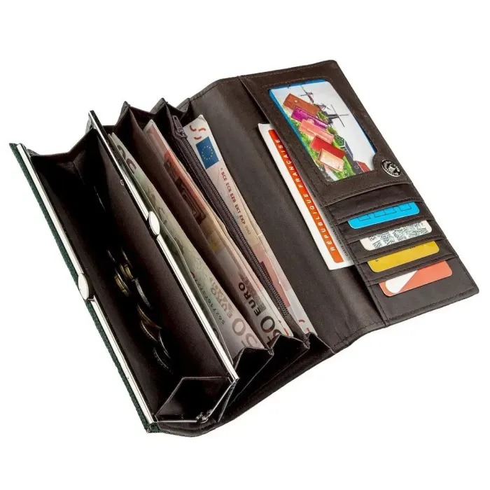 Гаманець жіночий із зернистої екошкіри KIVI 19057 Зелений