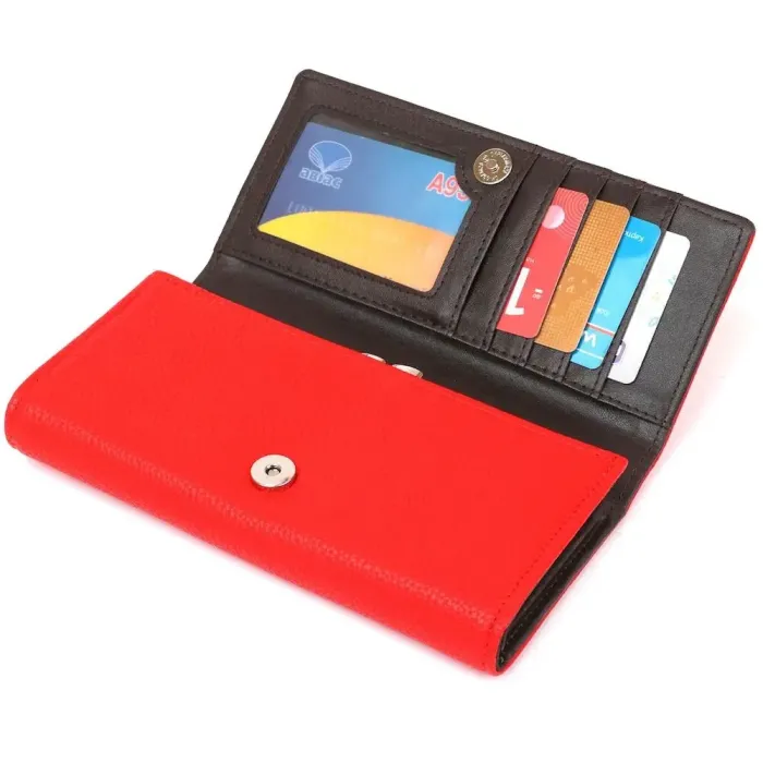 Гаманець жіночий із зернистої екошкіри KIVI 19058 Червоний