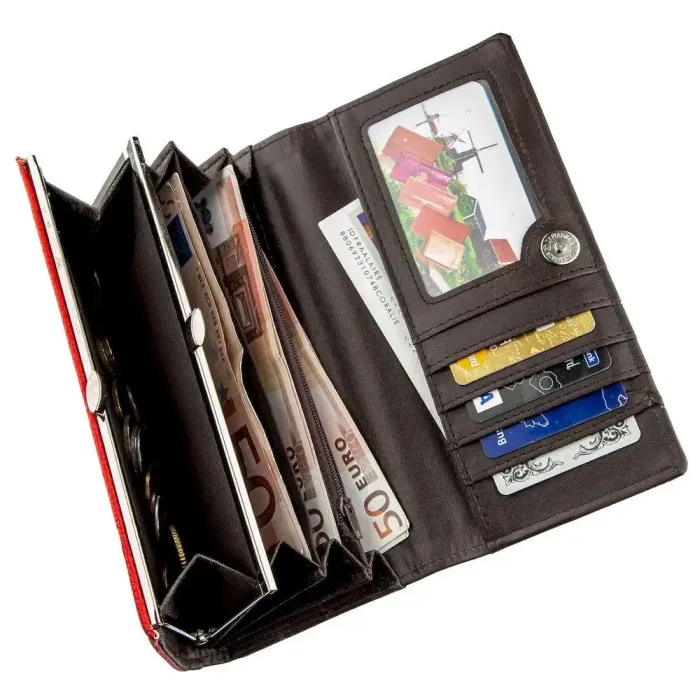 Гаманець жіночий із зернистої екошкіри KIVI 19058 Червоний