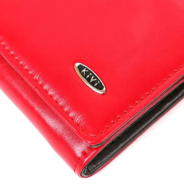 Гаманець жіночий із зернистої екошкіри KIVI 19060 Малиновий