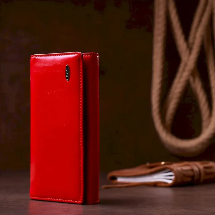 Гаманець жіночий із зернистої екошкіри KIVI 19060 Малиновий