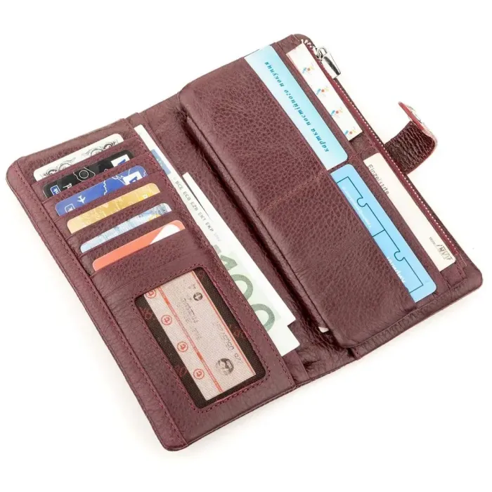 Гаманець жіночий KARYA 17236 Шкіряний Бордо