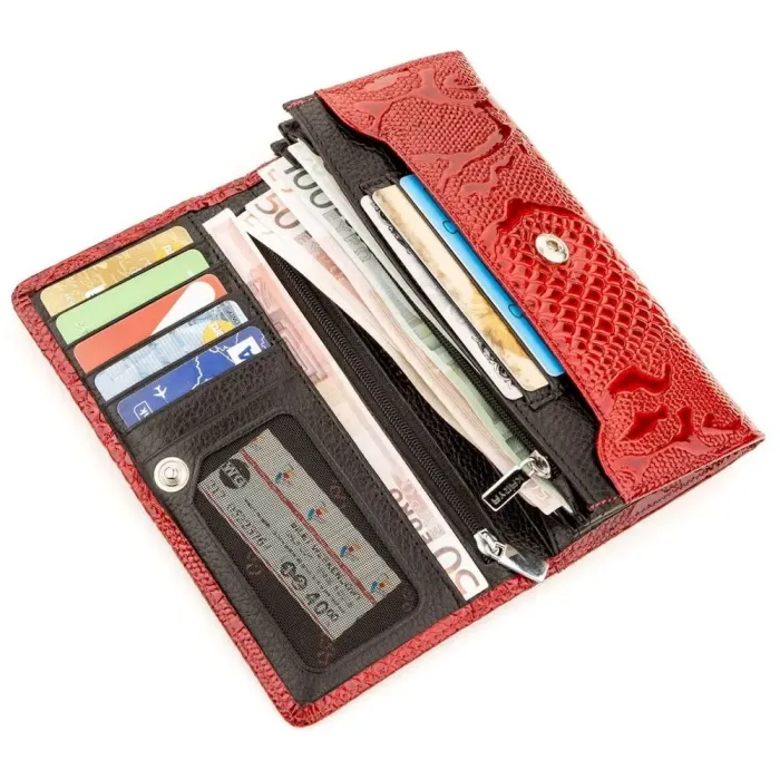 Кошелек женский KARYA 17241 кожаный Красный