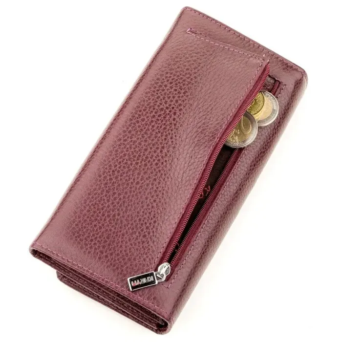 Кошелек женский KARYA 17258 кожаный Сливовый