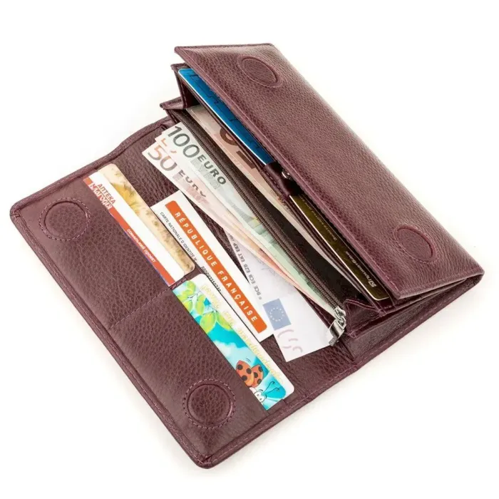 Кошелек женский KARYA 17258 кожаный Сливовый