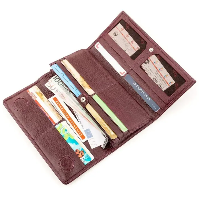 Кошелек женский KARYA 17258 кожаный Сливовый