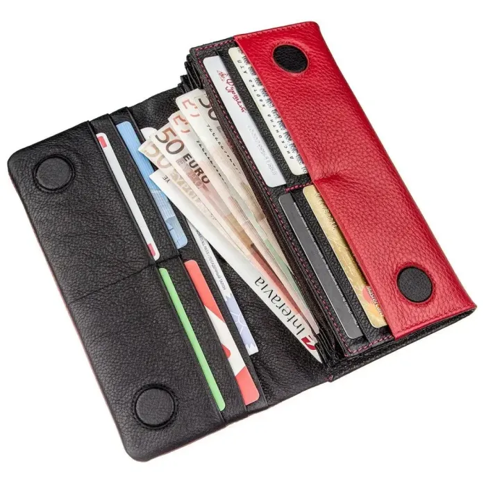 Гаманець жіночий шкіряний комбінований KARYA 17396 Червоний