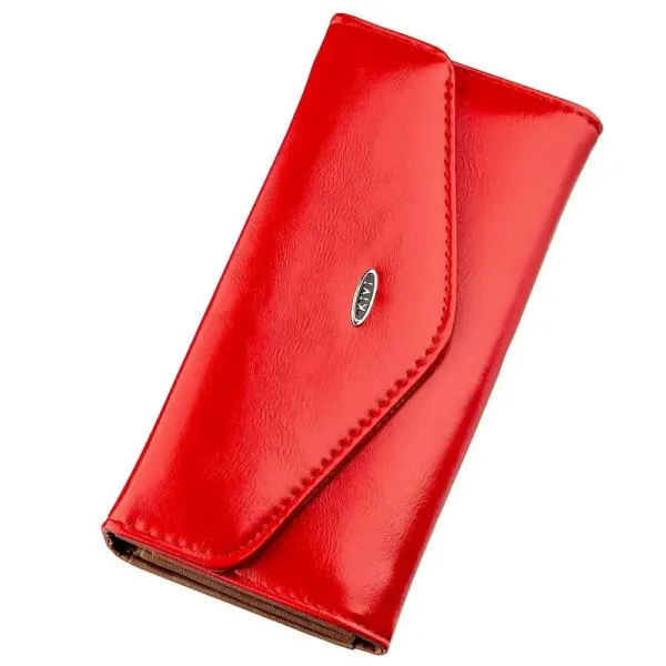 Гаманець жіночий конверт із гладкої екошкіри KIVI 19069 Червоний