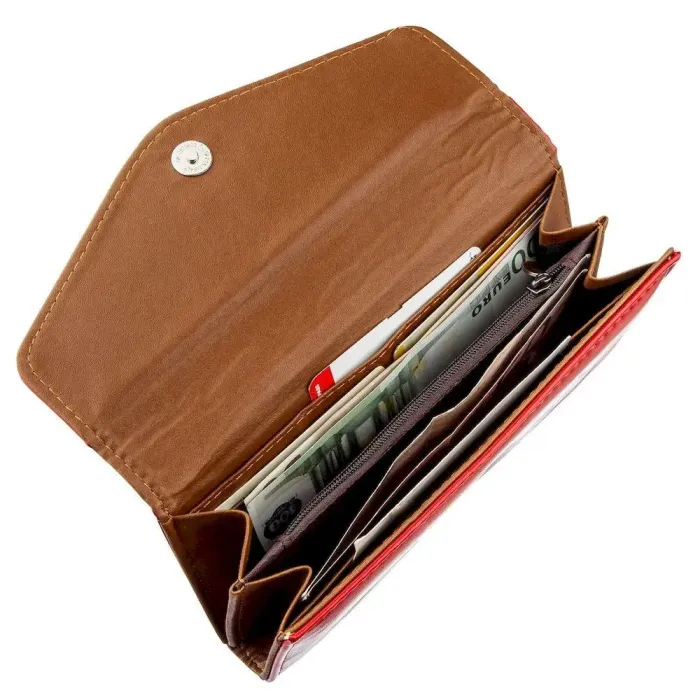 Гаманець жіночий конверт із гладкої екошкіри KIVI 19069 Червоний