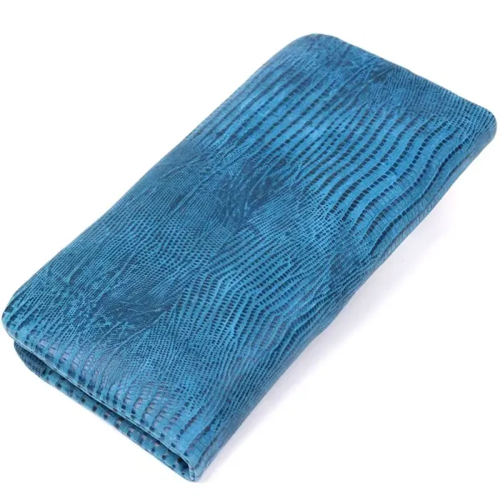 Гаманець жіночий шкіряний з тисненням Guxilai 18966 Синій