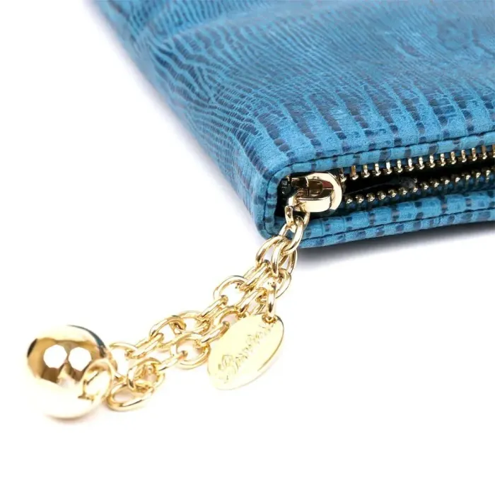 Гаманець жіночий шкіряний з тисненням Guxilai 18966 Синій