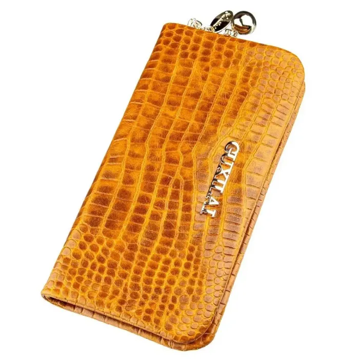 Кошелек женский кожаный с тиснением под экзотику Guxilai 18960 Коричневый