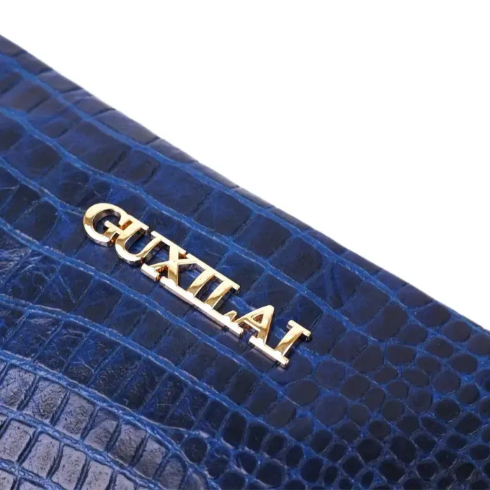 Кошелек женский кожаный с тиснением под экзотику Guxilai 18963 Синий