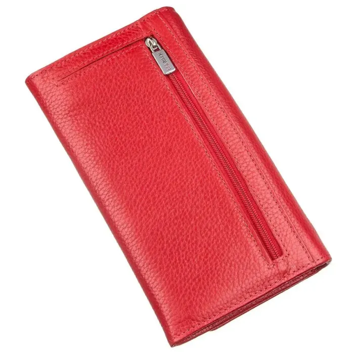 Гаманець жіночий на кнопці шкіряний KARYA 17402 Червоний