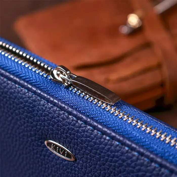 Кошелек женский на одну молнию из экокожи флотар KIVI 19013 Синий