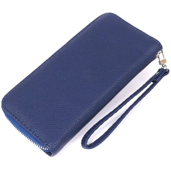 Кошелек женский на одну молнию из экокожи флотар KIVI 19013 Синий