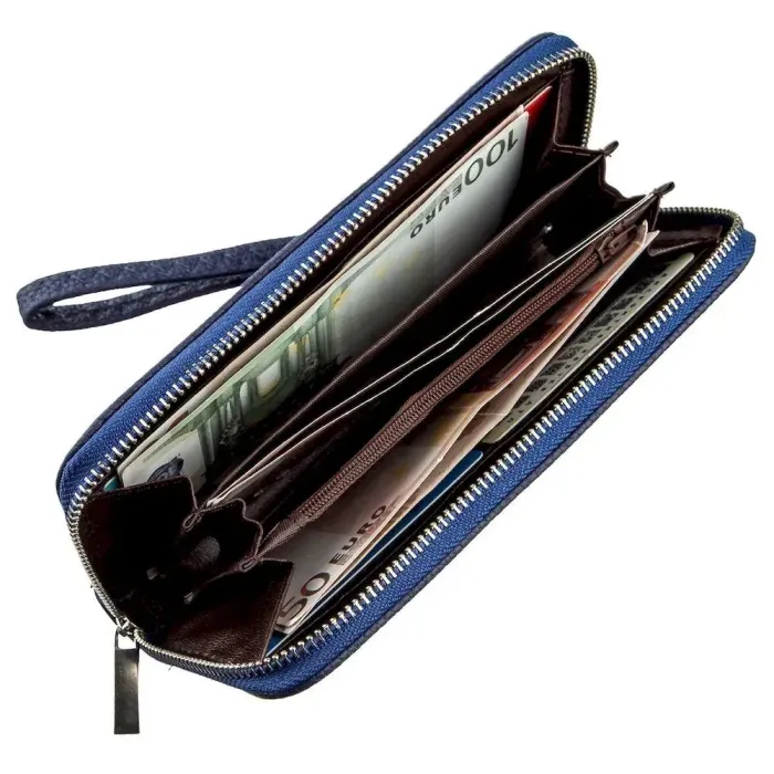 Кошелек женский на одну молнию из экокожи флотар KIVI 19013 Синий