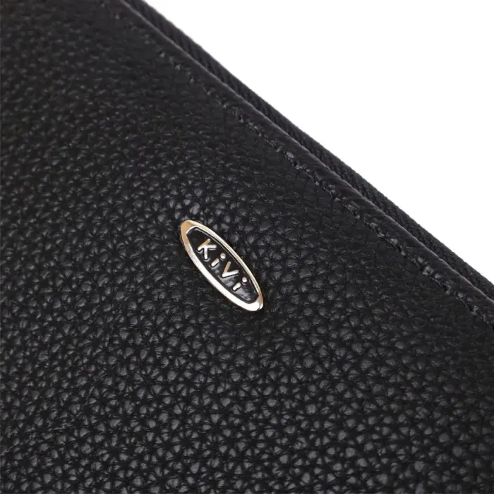 Кошелек женский на одну молнию из экокожи флотар KIVI 19014 Черный