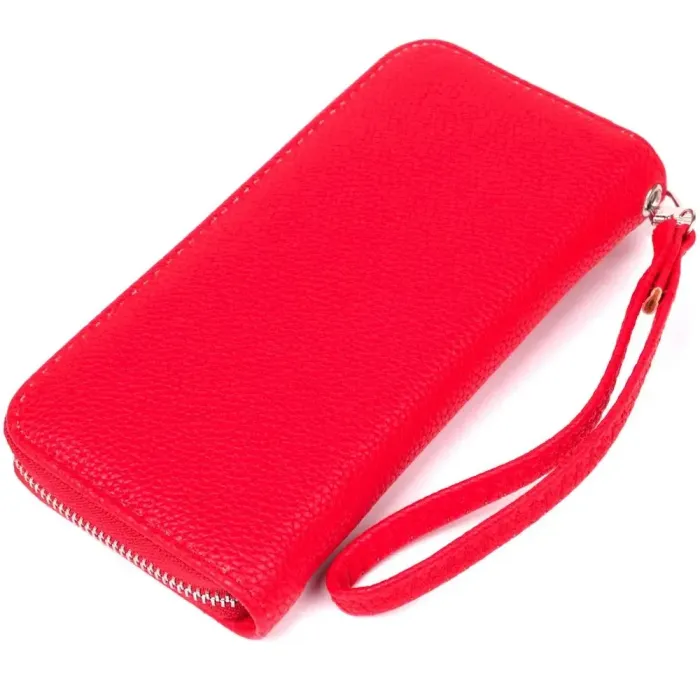 Кошелек женский на одну молнию из экокожи флотар KIVI 19015 Красный