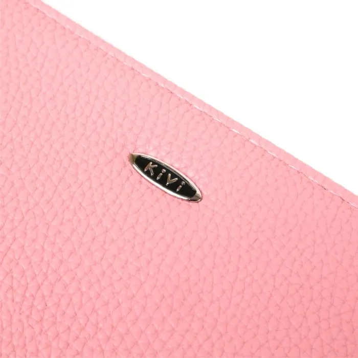 Кошелек женский на одну молнию из экокожи флотар KIVI 19016 Розовый