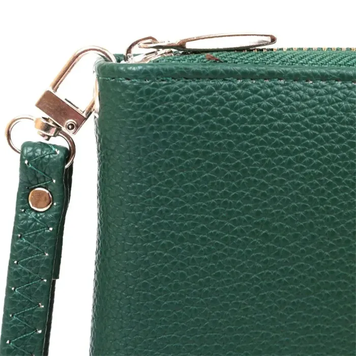 Кошелек женский на одну молнию из экокожи флотар KIVI 19017 Зеленый