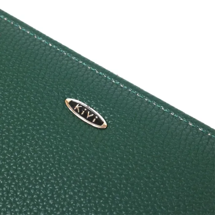 Кошелек женский на одну молнию из экокожи флотар KIVI 19017 Зеленый