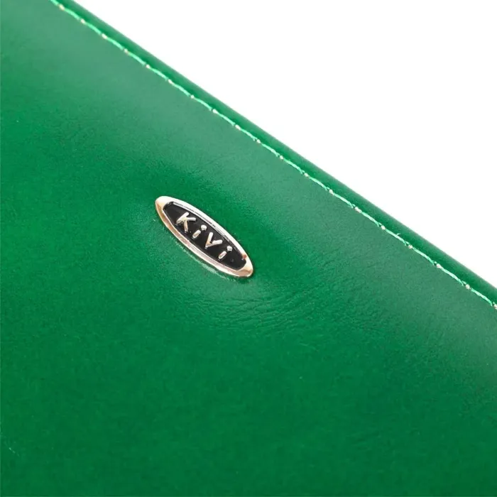 Гаманець жіночий на одну блискавку з екошкіри гладкий KIVI 19034 Зелений
