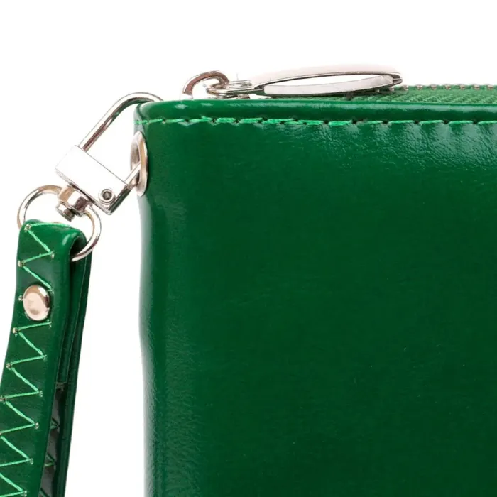 Гаманець жіночий на одну блискавку з екошкіри гладкий KIVI 19034 Зелений