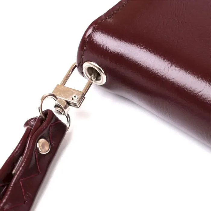 Гаманець жіночий на одну блискавку з екошкіри гладкий KIVI 19038 Коричневий